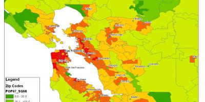 Kort over San Francisco befolkning
