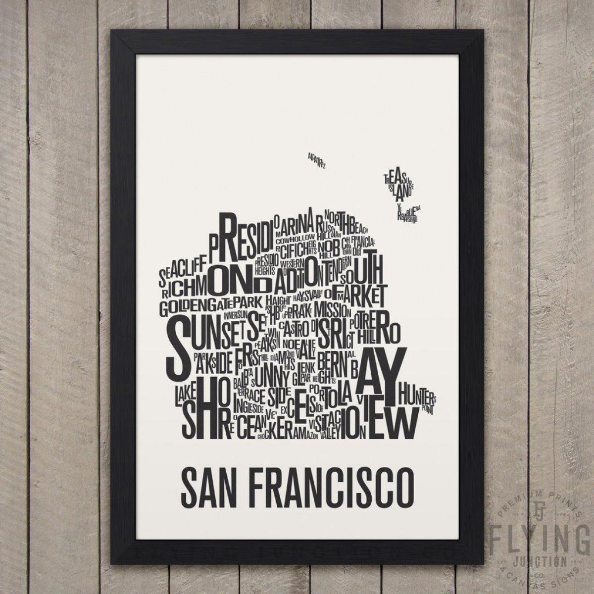 San Francisco typografi kort