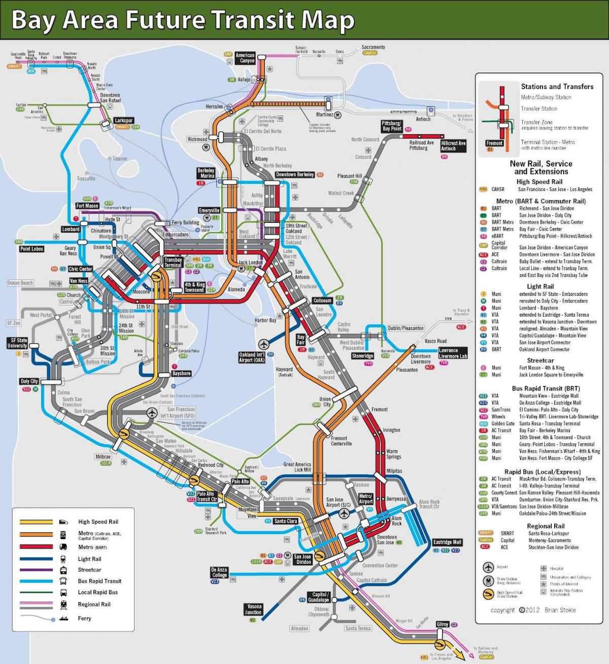 San Francisco masse transit kort