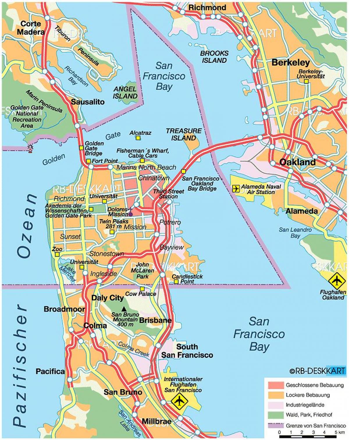 Kort over San Francisco county