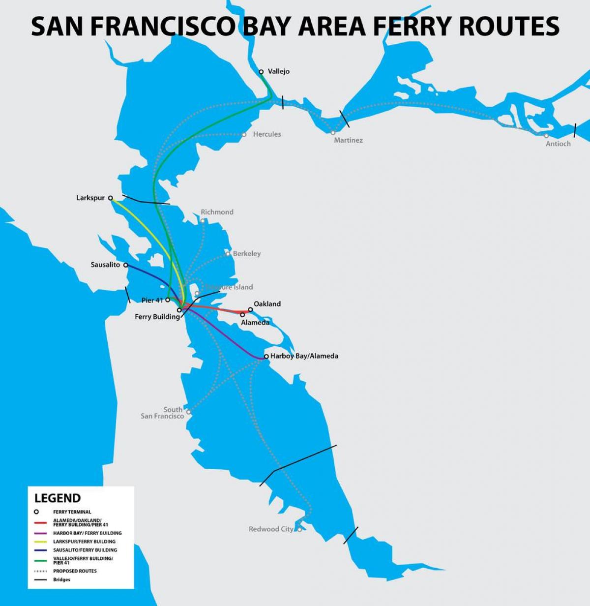 San Francisco bay færgen kort