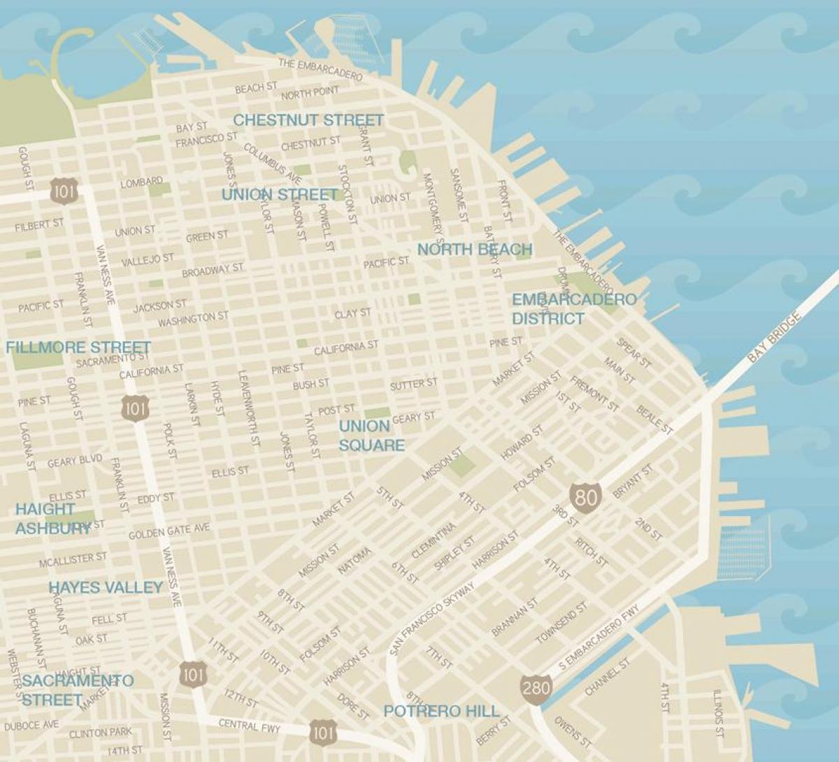 Kort over San Francisco garment district
