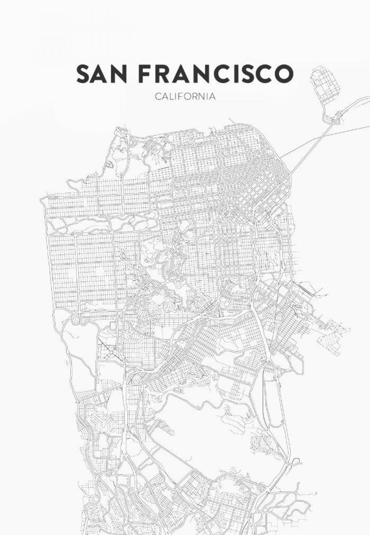 print kort over San Francisco