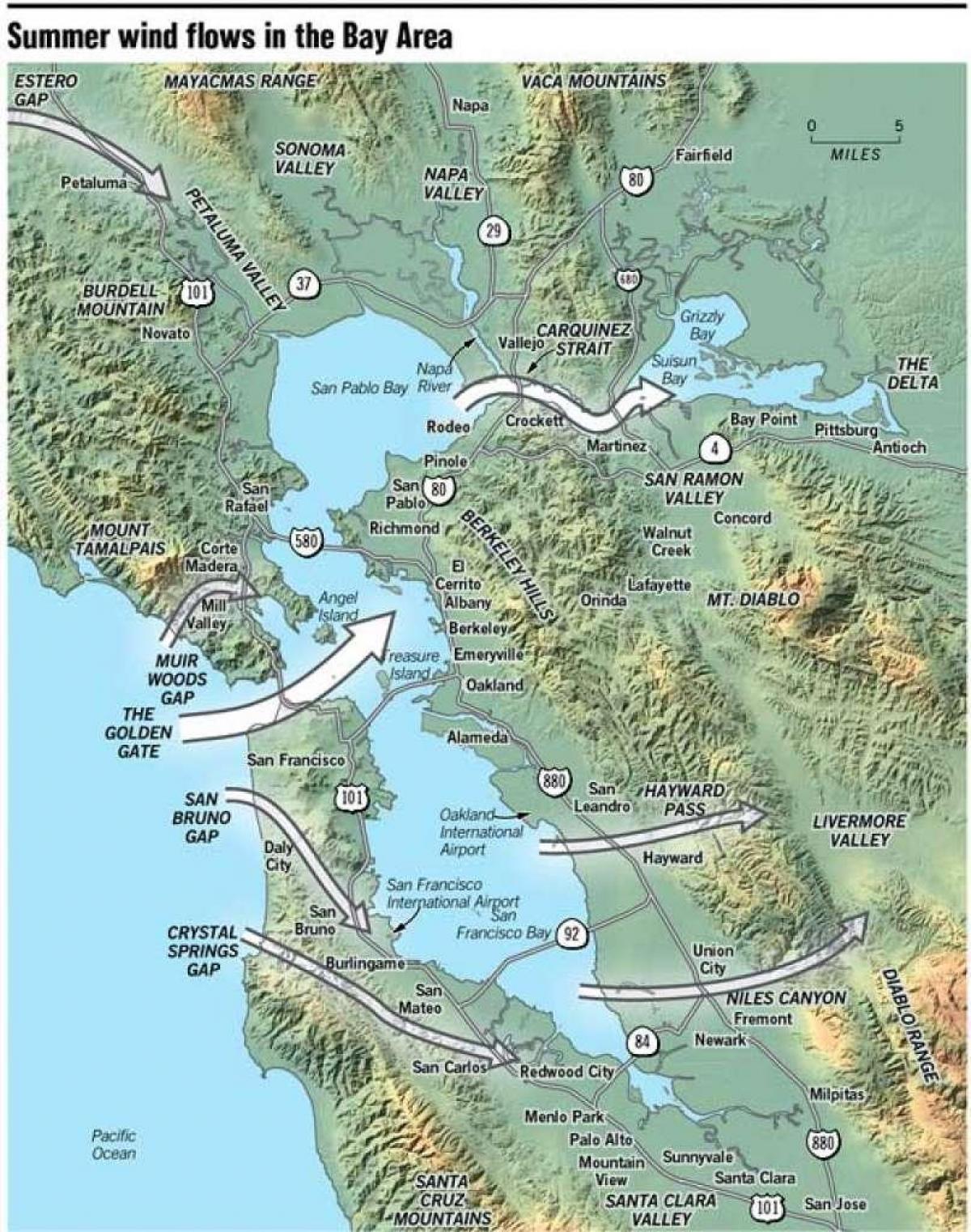 Kort over San Francisco mikroklima