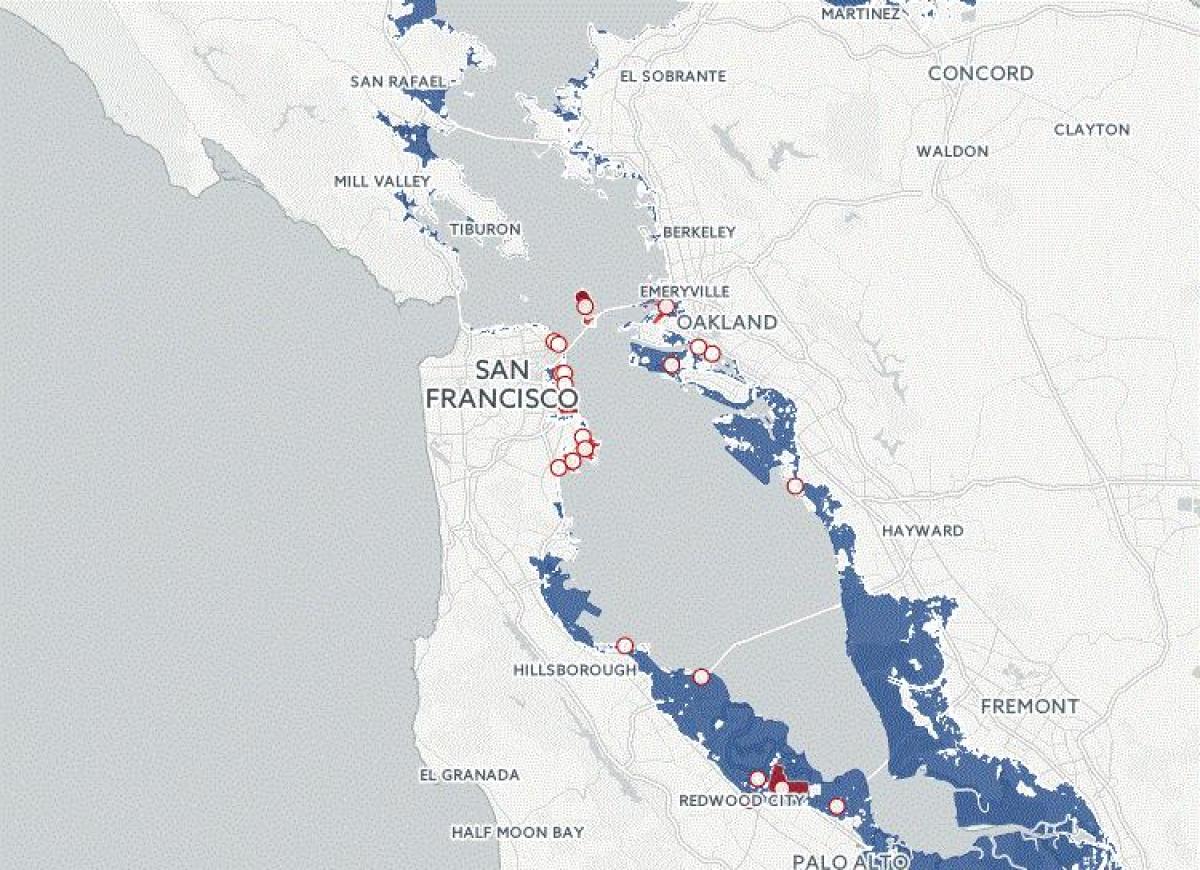 Kort over San Francisco oversvømmelse