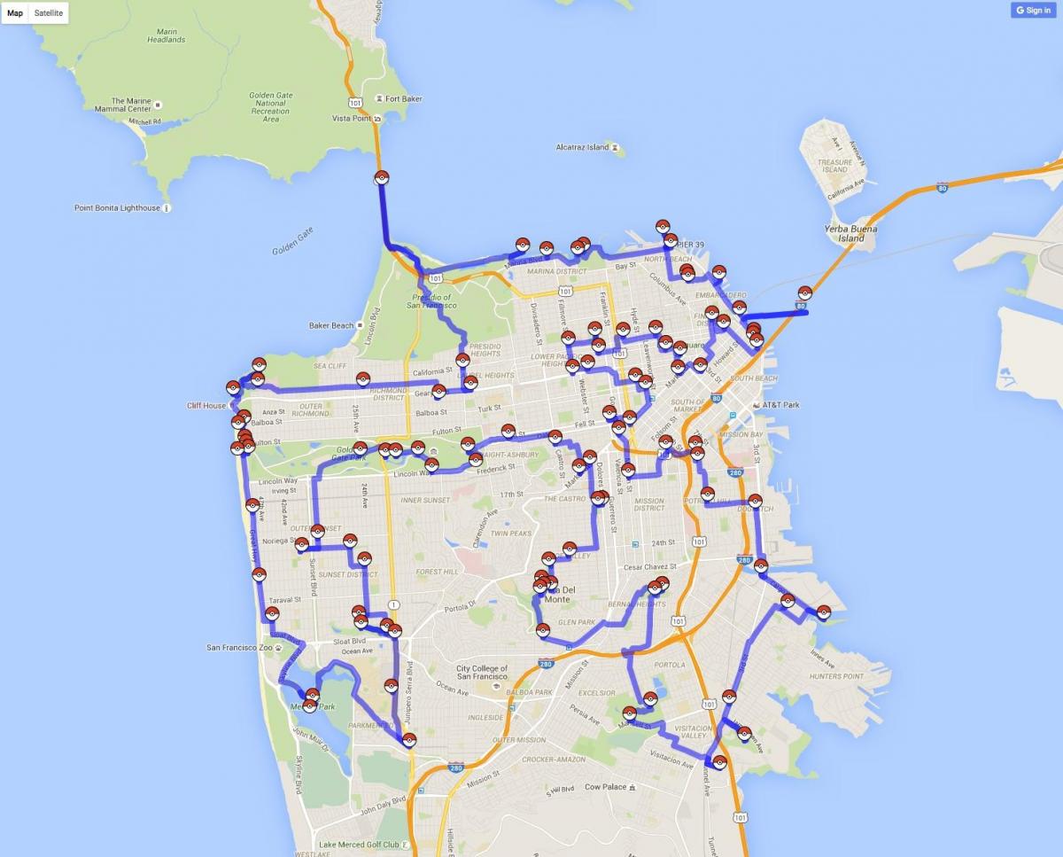 Kort over San Francisco pokemon