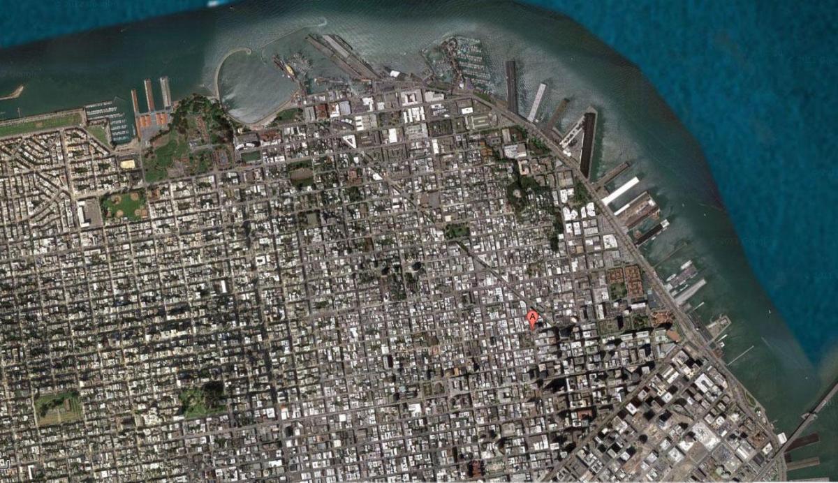 Kort over San Francisco satellit