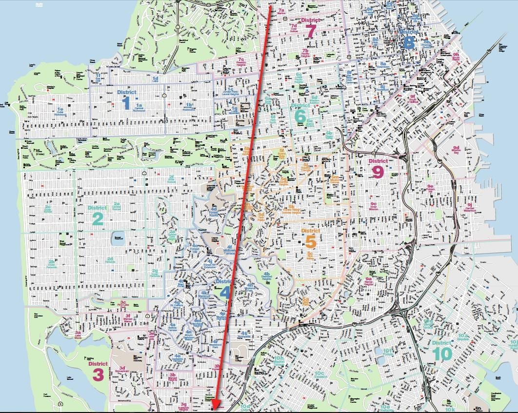 Kort over San Francisco tåge