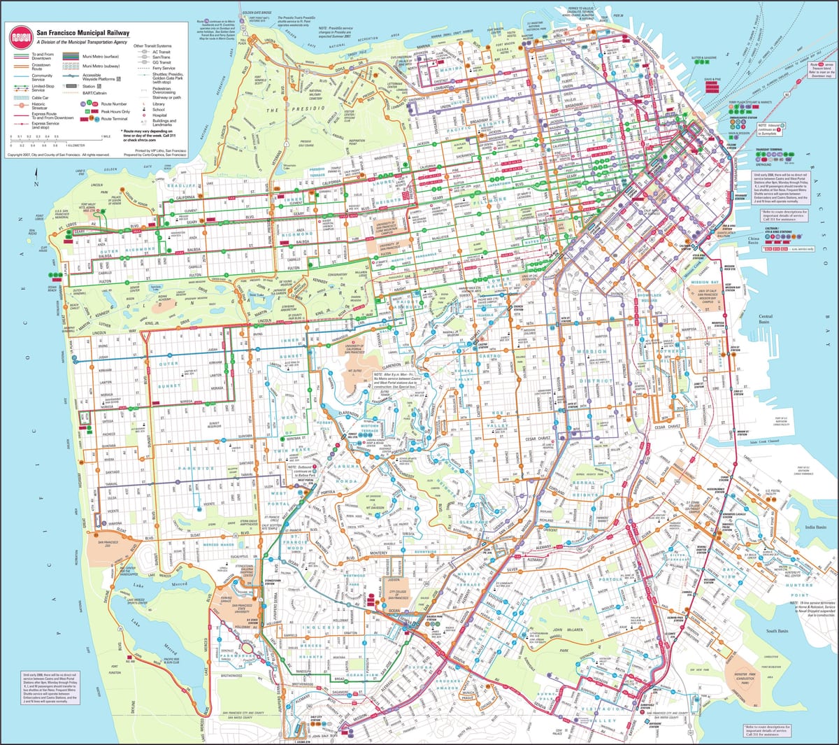 Kort over San Francisco jernbane