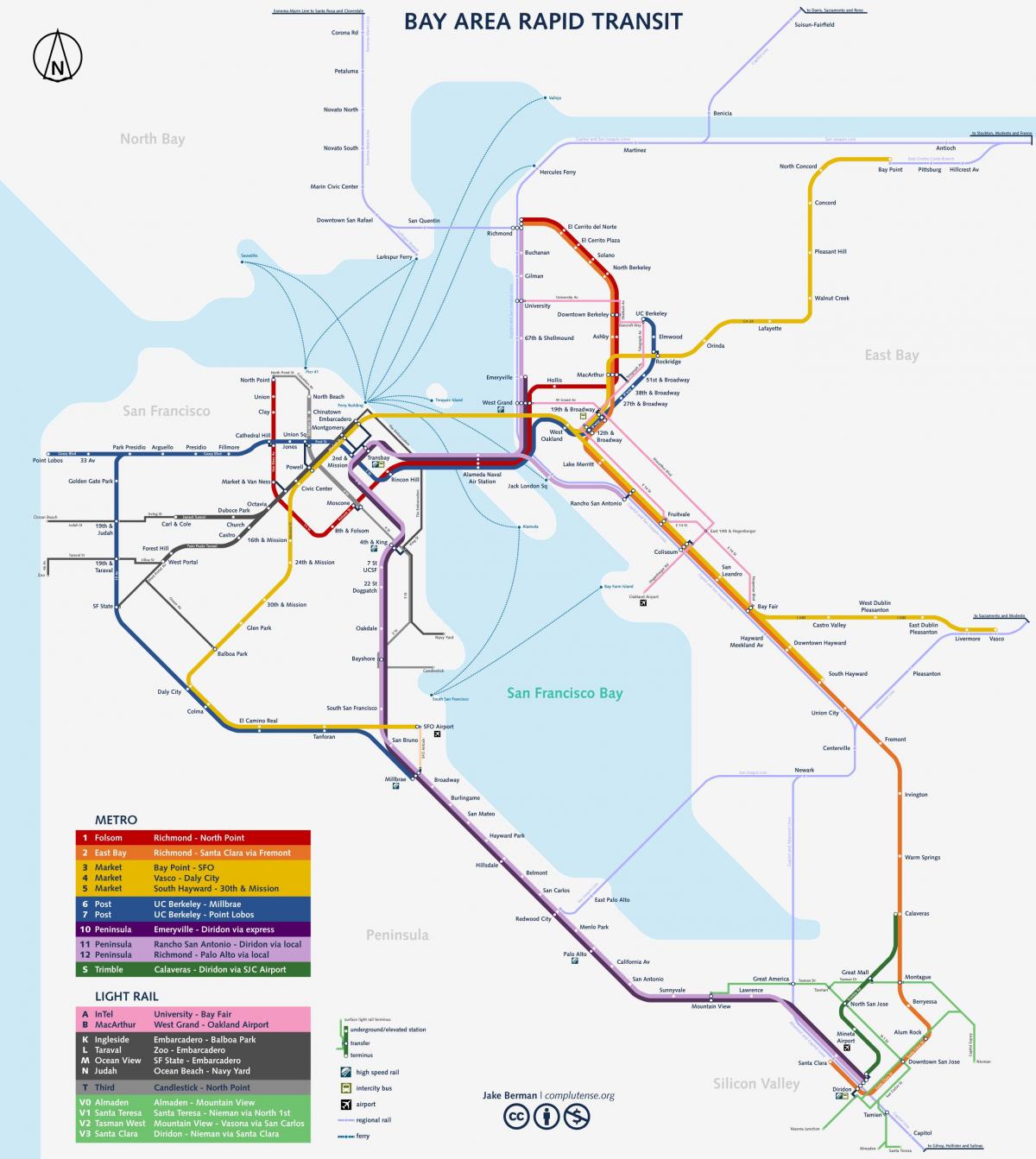 San Francisco metro system map