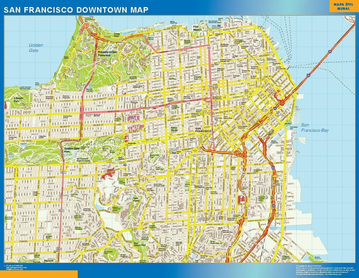 Kort over San Francisco væggen
