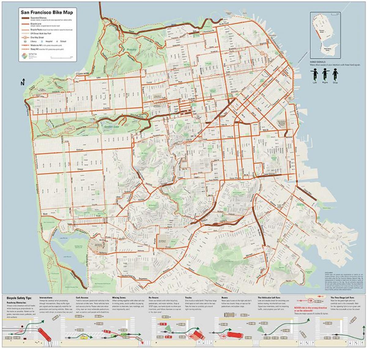 San Francisco cykel kort