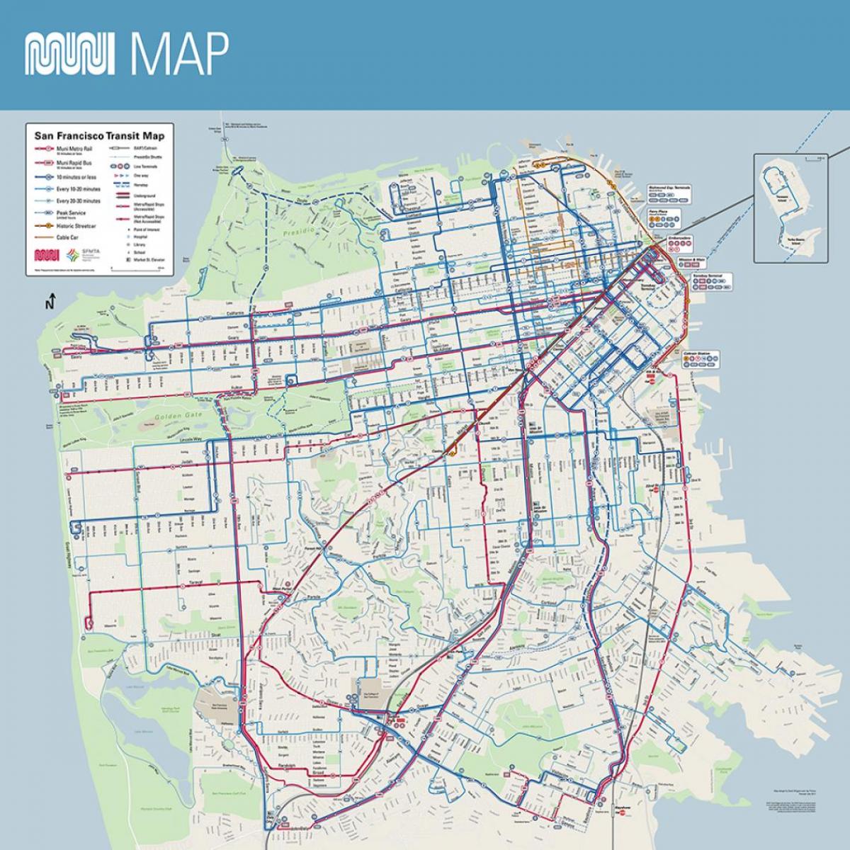 Kort over SF muni plakat