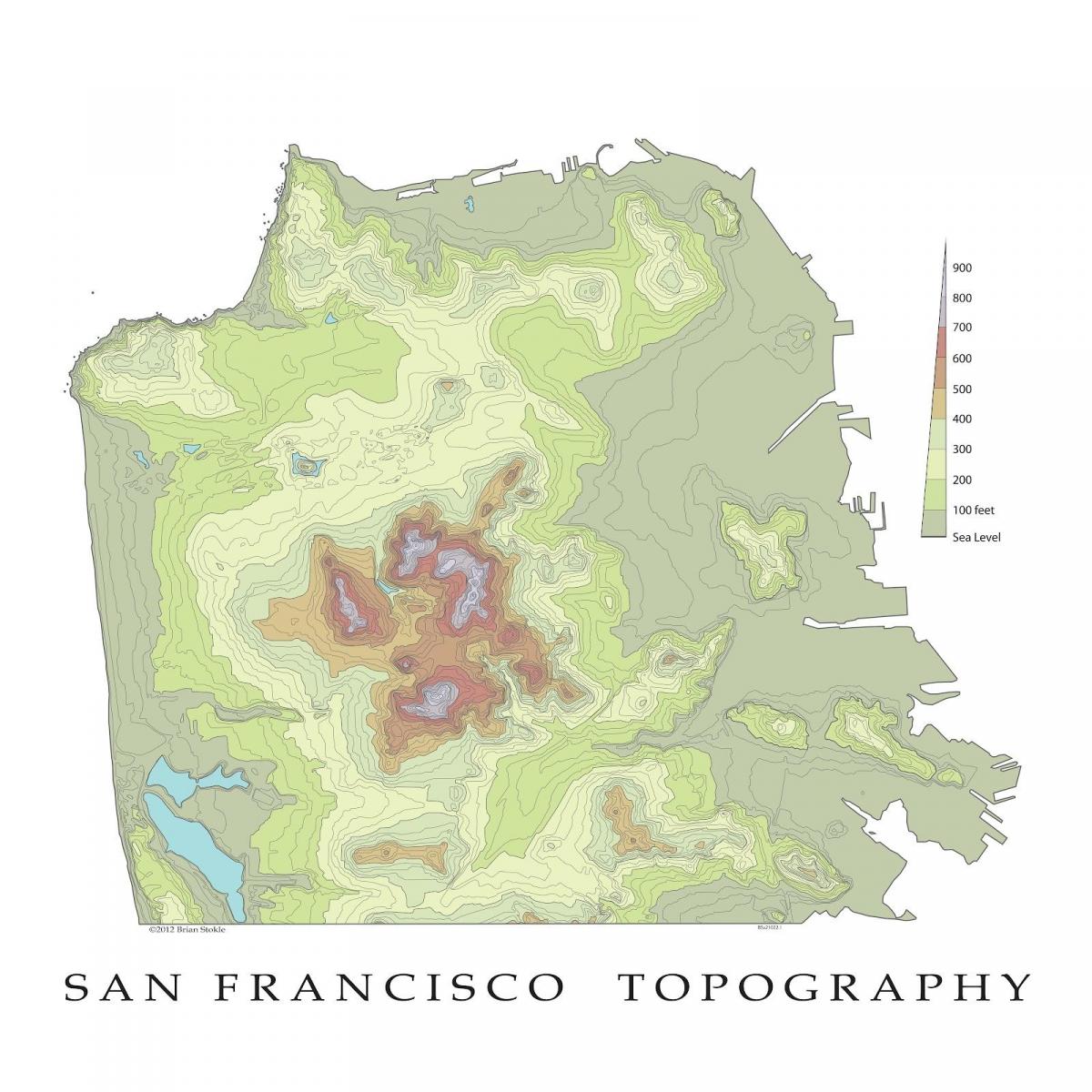 San Francisco topografisk kort