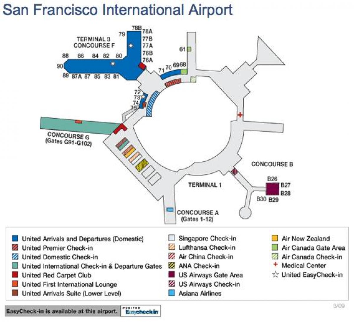 San Francisco airport kort forenede