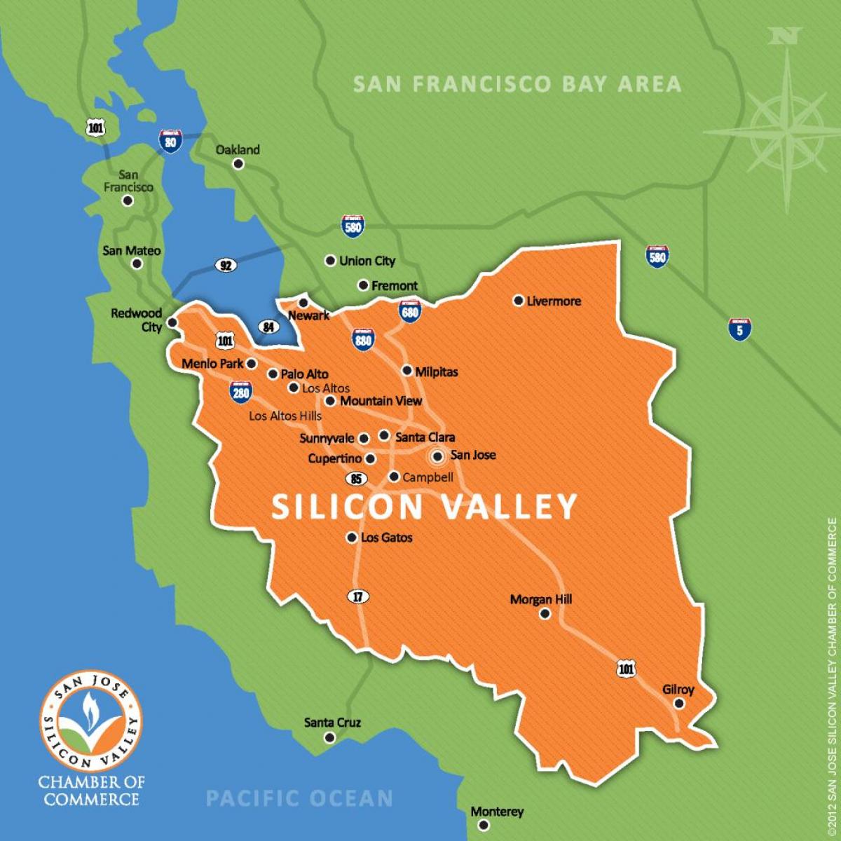 silicon valley i verden kort