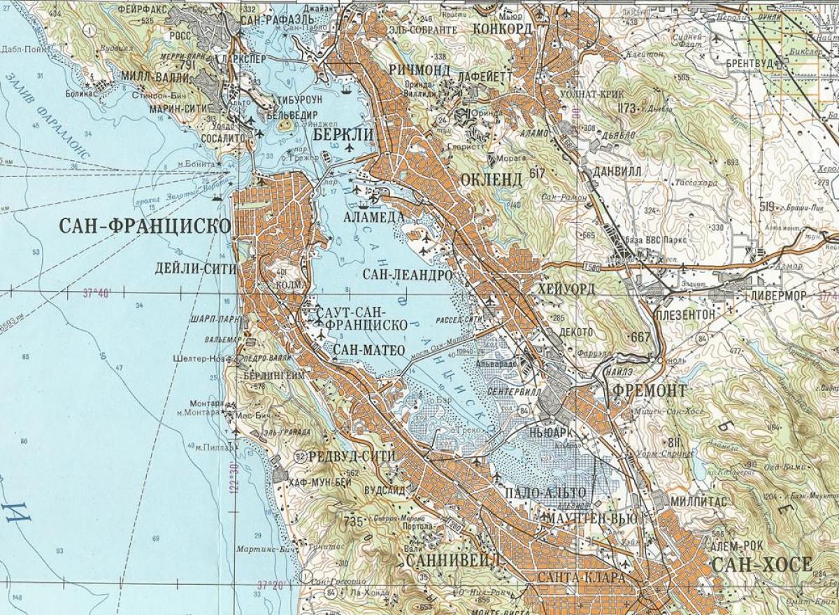 Kort over sovjetisk San Francisco
