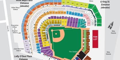 Kort at&t park detaljeret sæde