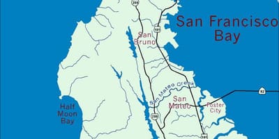 Kort over bay area halvø