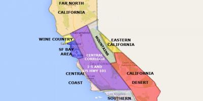 Kort over californien nord for San Francisco