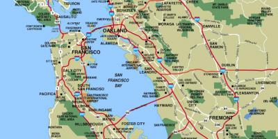 Kort over byer rundt om San Francisco