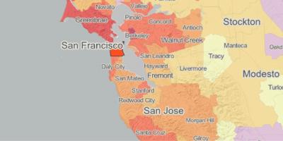 Kort over mapp San Francisco