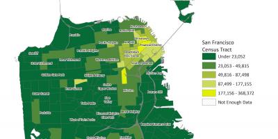 Kort over San Francisco befolkningstæthed