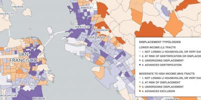 Kort over San Francisco gentrificeringen