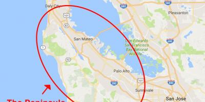 Kort over San Francisco halvøen 