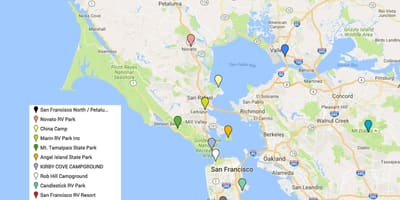 San Francisco højdepunkter kort