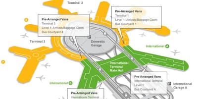 Kort over San Francisco lufthavn bagage