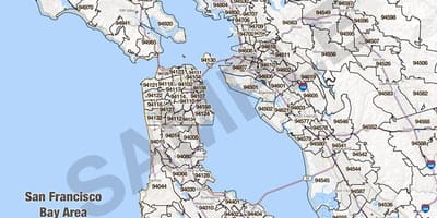 Bay area-området kode kort