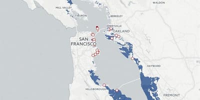 Kort over San Francisco oversvømmelse