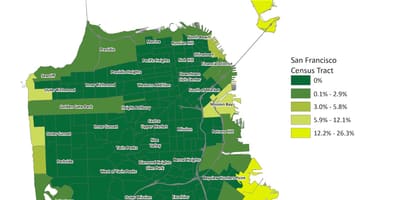 Kort over San Francisco oversvømmelse zone