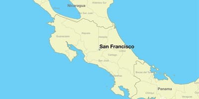 Kort over San Francisco på en verden