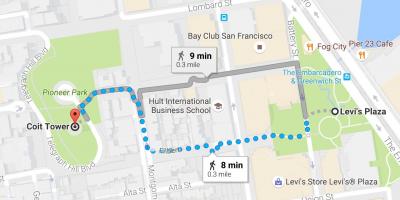 Kort over San Francisco selvstændig guidet tur