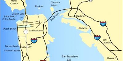 Kort over San Francisco strande