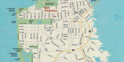 Kort over San Franciscos største attraktioner