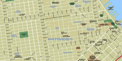 Kort over seværdigheder i San Francisco