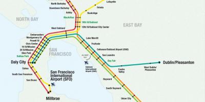 San Francisco lufthavn bart kort