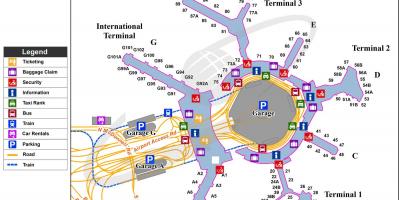 SFO international airport kort