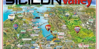 Silicon valley-området kort