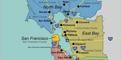 Kort over south San Francisco bay area